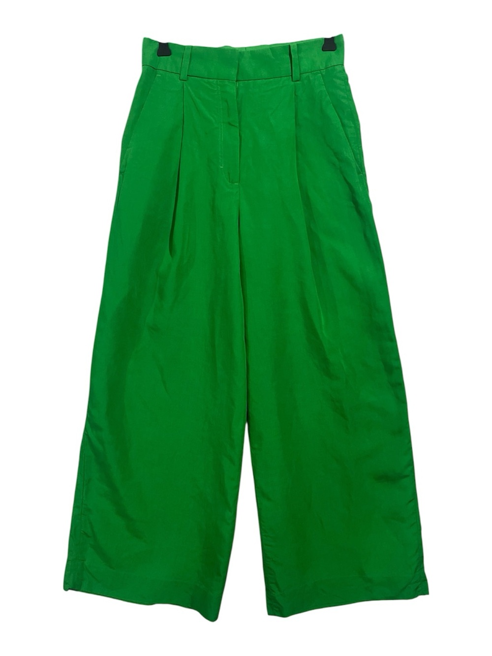 Cos Pants Women’s 4 Green Wide Leg High Waisted Linen Blend Trousers